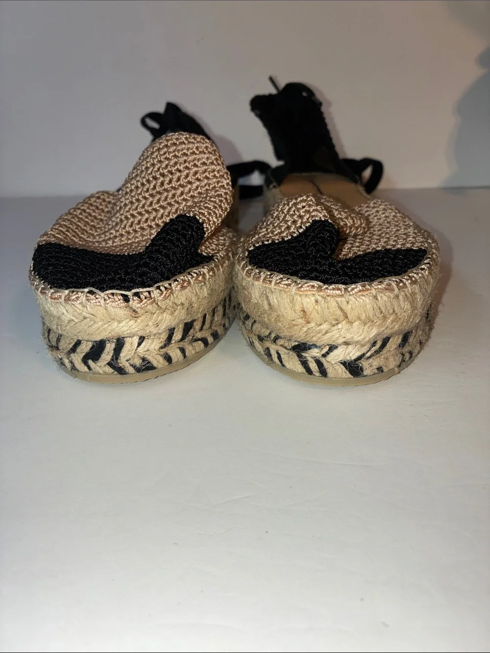 Free People, Island Time Espadrilles, Size EU 39/ US 8.5, Black & Beige